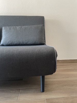 Two-seater sofa bed dark gray, like new