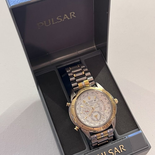 Pulsar race timer used, 40mm, men's, white