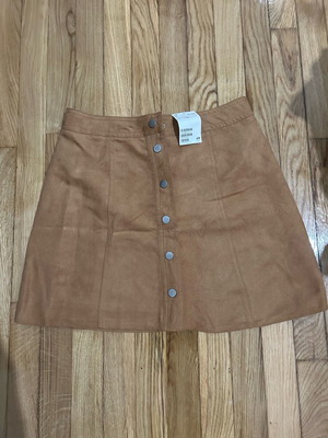 Σουέντ mini φούστα H&M καινούργια, καφέ, μέγεθος S