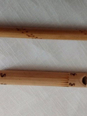 Whistles like new, 2 handmade wooden bamboo