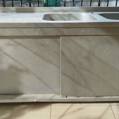 Λάντζα διπλή επαγγελματική inox μεταχειρισμένη, 2μ x 70εκ x 90εκ