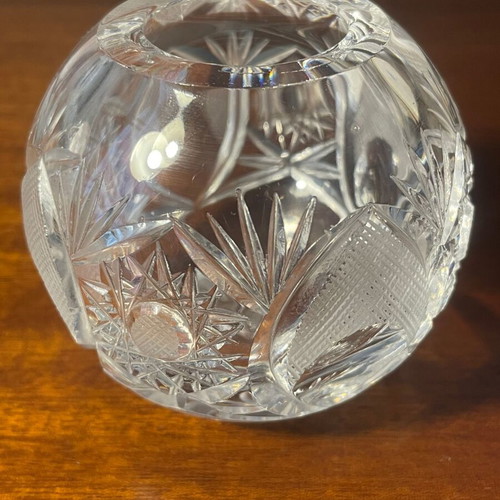 Vintage crystal jar handmade like new, Bohemian crystal