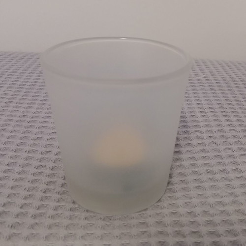 Tealight glass used with milky appearance