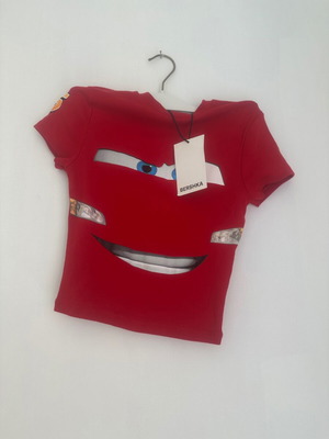 Bershka red Cars t-shirt new, size Small