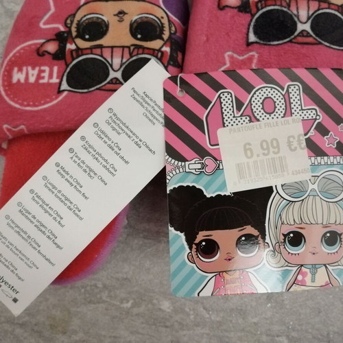 Lol children's slippers size 29/30 new, pink winter