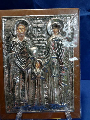Saint Raphael metal icon new, made of immutable metal