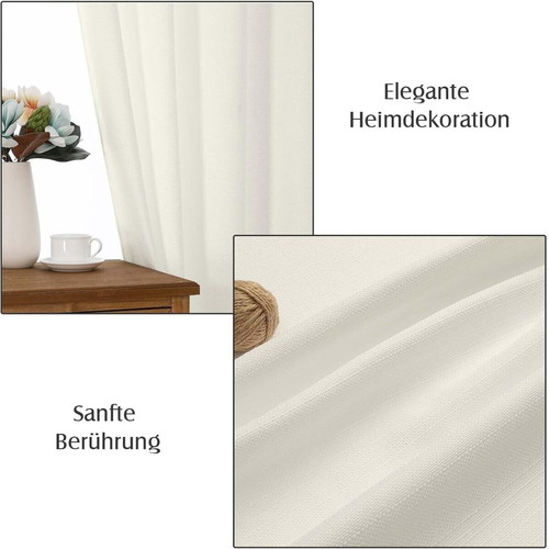 Simplebrand Sheer Curtains Cream 2 Pieces 140x137 cm New