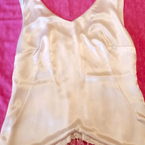 Satin Top Angela Nicole like new, white elegant evening wear