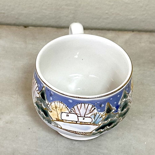 Handmade Russian Porcelain Mug from St. Elizabeth Monastery Winter Landscape