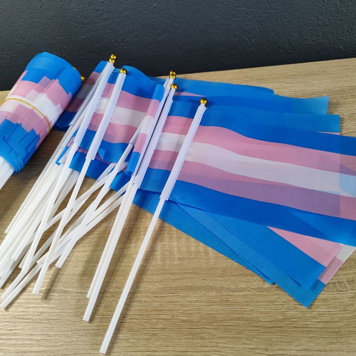 Trans Pride small flags pack of 60, like new
