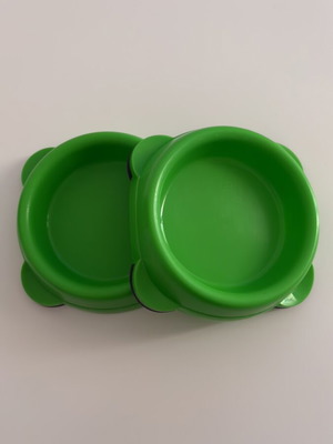 Small pet bowls, set of 2, plastic, non-slip
