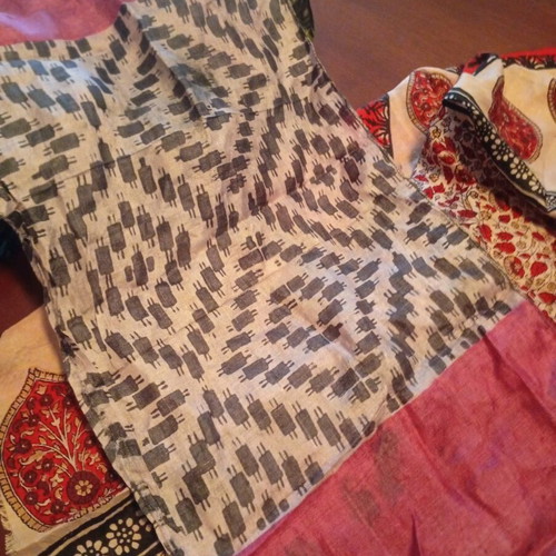 Silk Indian sari pieces used, pack of 14, vintage