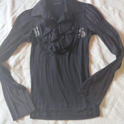 Rosso Disera Y2K Goth Victorian Black Top medium, like new