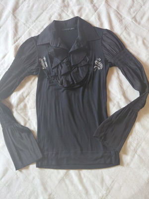 Rosso Disera Y2K Goth Victorian Black Top medium, like new