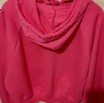 Bershka pink oversized cotton hoodie sweatshirt, size M