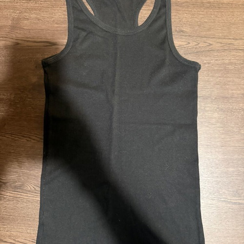 New Mentality Black Ribbed Racerback Tank Top, XL