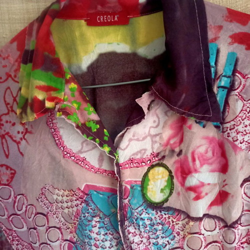 Creola 90s y2k blouse colorful, like new, size 42