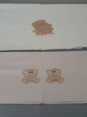 Nef-Nef crib sheets used, set of 2, 100% cotton