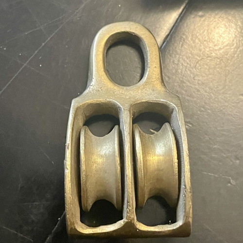 Brass double pulley 800kg new