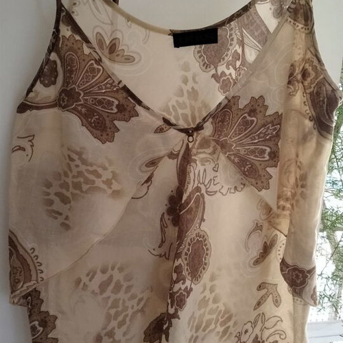 Ikks women's camisole like new, beige and brown paisley print