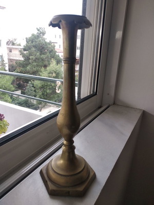 Κηροπήγιο μπρούτζινο παλιό μεγάλο 29 εκ. μεταχειρισμένο