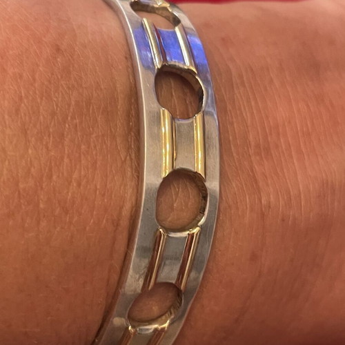 Silver gold bracelet 925 750 18k handmade used