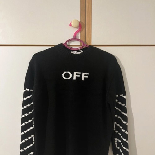 Off White pullover sweater, black and white, size S
