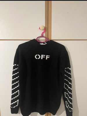 Off White pullover sweater, black and white, size S