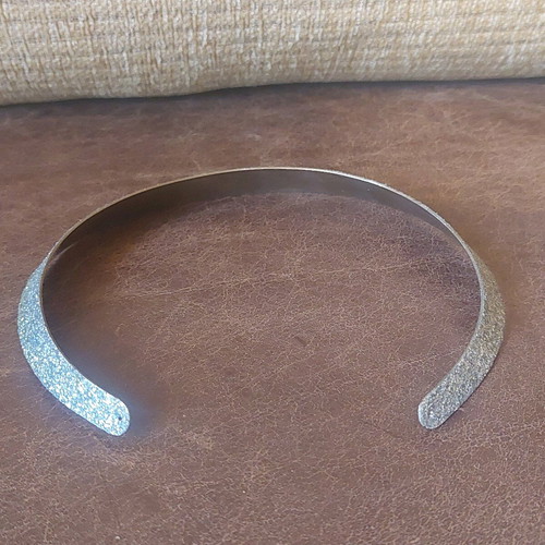 Silver choker handmade vintage used with glitter