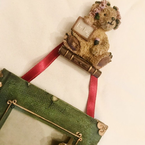 Teddy Bears triple hanging photo frame, vintage