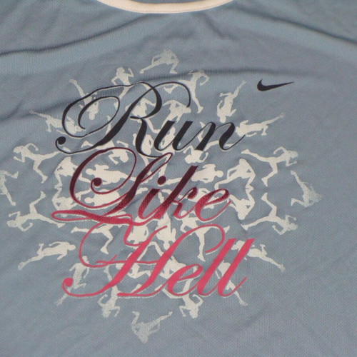 Nike Ladies Run Like Hell Jersey Womens Original Shirt Sky NEW