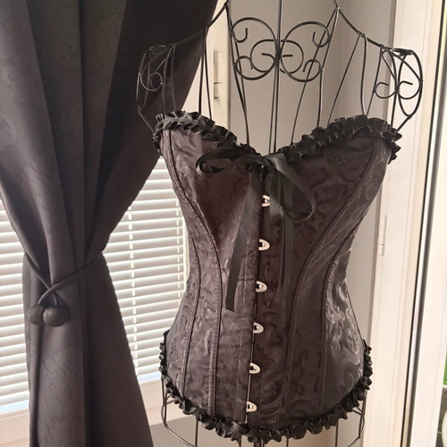 Corset black adjustable size XS to M