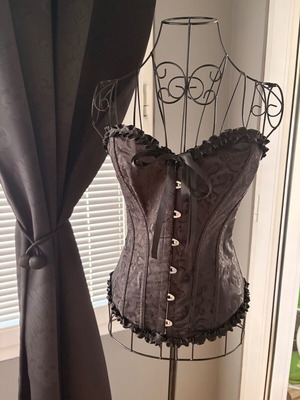 Corset black adjustable size XS to M