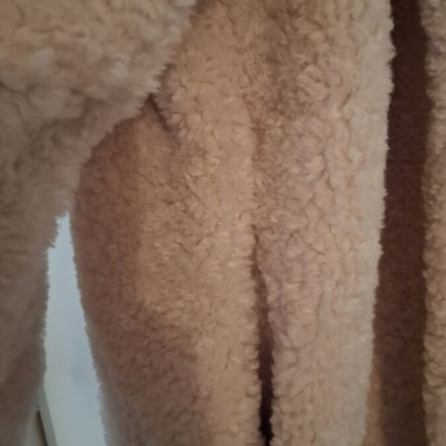 Cider oversized long beige faux fur coat