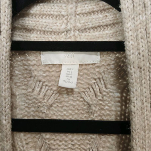 Beige Long Knitted Wool Cardigan H&M like new