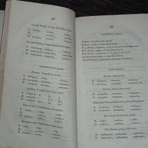 Greek Grammar Book 1814 used, foldable chart, English text