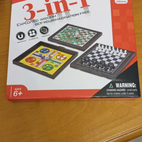 3-in-1 Magnetic Board Game Set new, chess, checkers, backgammon