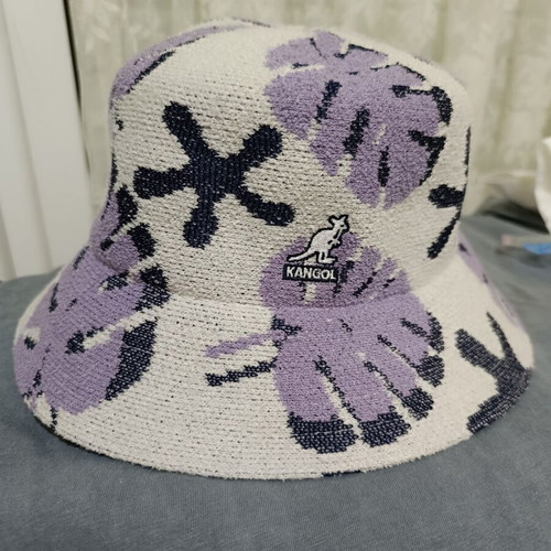 Kangol women's bucket hat, purple and white, size XL