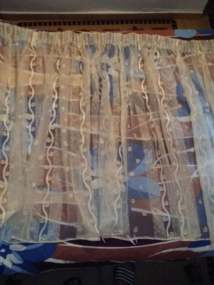 Transparent curtains like new, gold bronze, set of 2 pieces