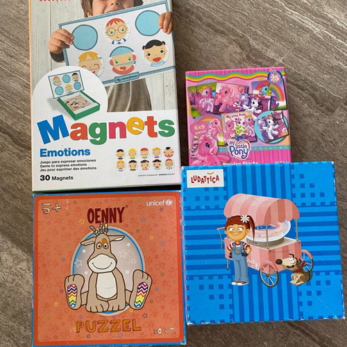 Puzzles for children used, set of 4 pieces for ages 3-6