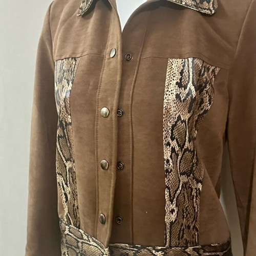 Leopard suede women's jacket used, size medium, brown