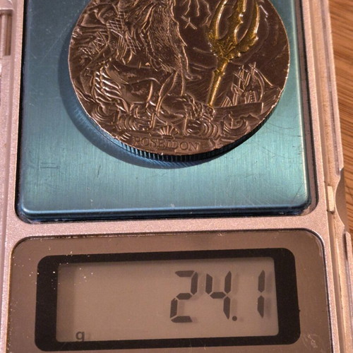 British bronze medal new with Poseidon and gilded details