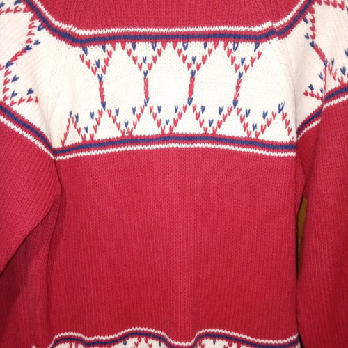 Vintage pullover like new, red with patterns, size M