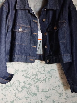 Τζιν μπουφάν κοντό σκούρο μπλε μέγεθος L καινούργιο