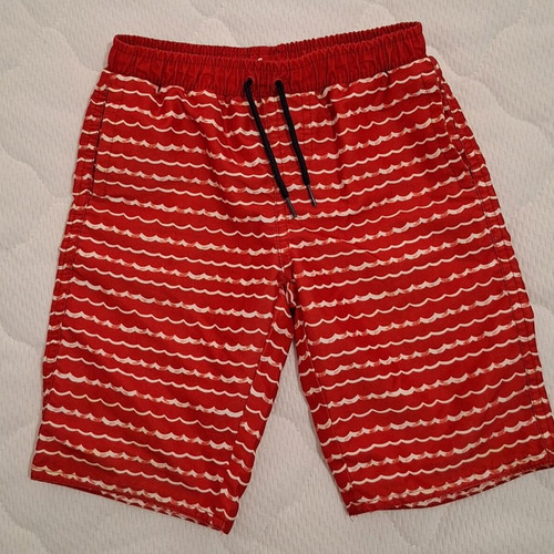Mothercare swimsuit used for 5-6 years, red with white wave design, size 116 cm