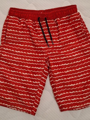 Mothercare swimsuit used for 5-6 years, red with white wave design, size 116 cm