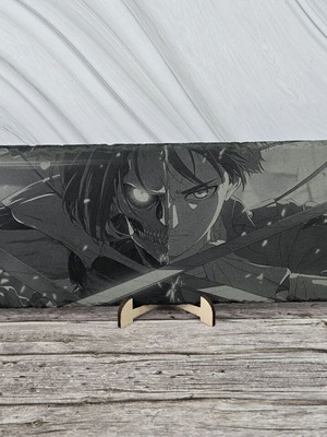 Engraved volcanic plaque Eren Yeager Attack of the Titans new, 30x10 cm