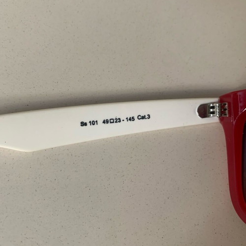 Colored People sunglasses used, red with white arms
