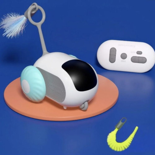 Interactive cat toy like new with remote control and accessories