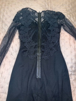 Nissa midi embroidered dress with open lace back small like new